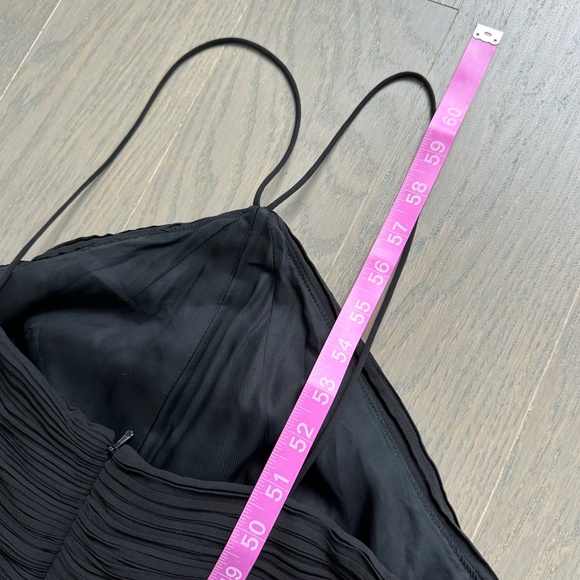 AMUR Janet Halterneck Cutout Pleated Gown Cut Out Black Maxi Dress Halter Sz 10 - Picture 9 of 9